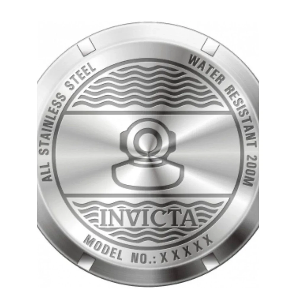 Invicta Silver Watch with Black Dial and Bezel